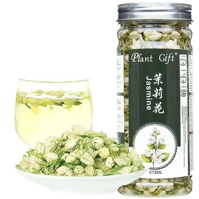 Imagen de Plant Gift Jasmine Tea ( té de jazmín ) Las flores secas, el herbario puro 100% natural, blanco la hoja suelta puede mezclar verde 30G / 1oz
