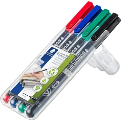 Imagen de Staedtler 318 WP4. Rotuladores de punta fina Lumocolor. Estuche con 4 colores.
