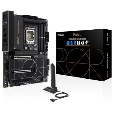 Imagen de ASUS ProArt Z890 Creator WiFi Placa Base ATX, 16+2+1+2 etapas de Potencia, PCIe 5.0 Compatible con GPU última generación, Dos Thunderbolt 5 Tipo C, LAN 10 GB y 2,5 GB, 7, Ranuras M.2