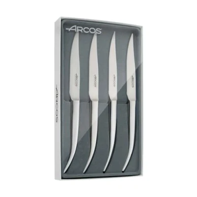Imagen de Arcos Serie Cuchillos de Mesa Pack 4 uds Cuchillo Chuletero Monoblock Acero Inoxidable 110 mm Color plata
