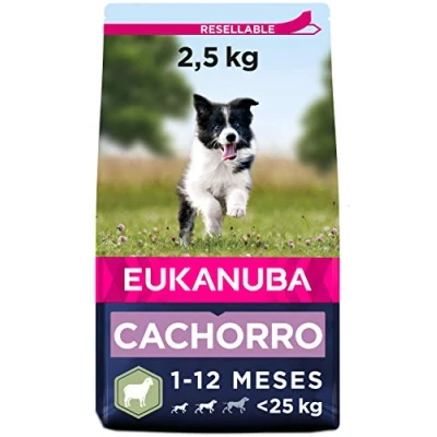 Imagen de EUKANUBA Alimento seco para Cachorros de Razas pequeñas y Medianas, Rico en Cordero arroz, 2,5 kg