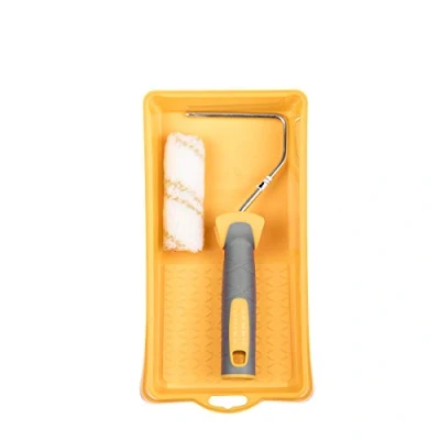 Imagen de HARDY WORKING TOOLS Kits de herramientas pintura, Rodillos Cubeta e Rodillo antigota poliacrílico, Altura del pelo 12mm, Eslora 10cm, Diámetro 15mm, Blanco amarillo gris, A0180 530000