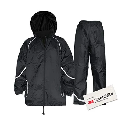 Imagen de Salzmann 3M Traje de Lluvia Reflectante Resistente al Agua y a Prueba Viento Conjunto Chaqueta pantalón Equipado con Scotchlite