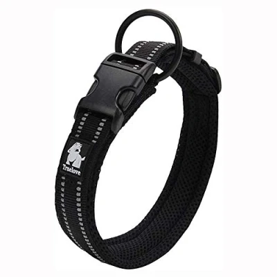 Imagen de Truelove collar de adiestramiento para perro tlc5011 reflectante Premium DuraFlex hebilla en Nylon mascota collares negro, alto grado nailon no Choke básico ahora disponibles