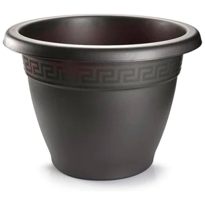 Imagen de AC Maceta Terracota Plástico Resistente Ideal para el Hogar, Plantas, Jardín, Decoración. Cuidado de Plantas Forma Redonda Ø 35 cm Color Antracita