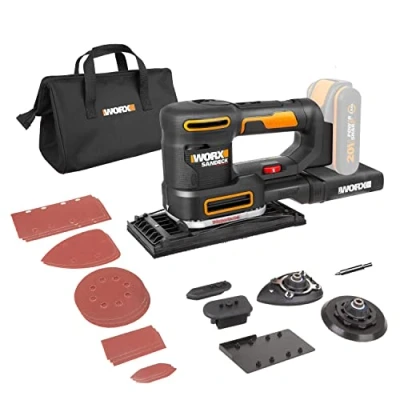 Imagen de Lijadora 5 en 1 Sandeck 20v Máx. WORX PowerShare WX820.9 Sin batería ni cargador funciones con cambio fácil Velocidad variable Diseño ergonómico Hyperlock y Micro filtro DustStop