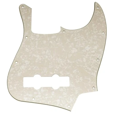 Imagen de Musiclily 10 Agujeros Jazz Bass Pickguard Golpeador para Fender American/México Standard Bajo Estilo J, 4 capas Parchment Pearl