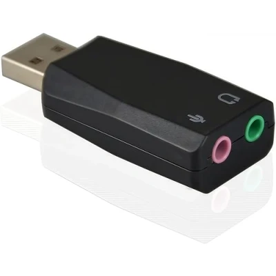 Imagen de ADWITS Adaptador de Audio estéreo 3D USB Externo con Altavoz 3,5 mm, Auriculares, micrófono, Tarjeta Sonido USB, instalación sin Controlador para Win Mac OS Linux PS4