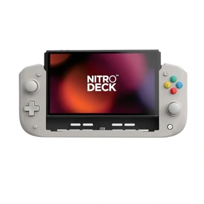 Imagen de CRKD Nitro Deck Professional Handheld Controller with Zero Stick Drift for Nintendo Switch and OLED (PAL Grey Nostalgia Collection)