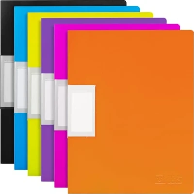 Imagen de H&amp;S Set de Carpetas con Fundas Plastico 6X Carpeta A4 Colores 30 Bolsillos Plástico Extraíbles Cada una Archivador para Escuela Universidad Casa u Oficina