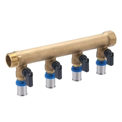 Imagen de Colector Macho Hembra 3/4 4 salidas multicapa a prensar Ø16 en válvulas QUICK PLOMBERIE