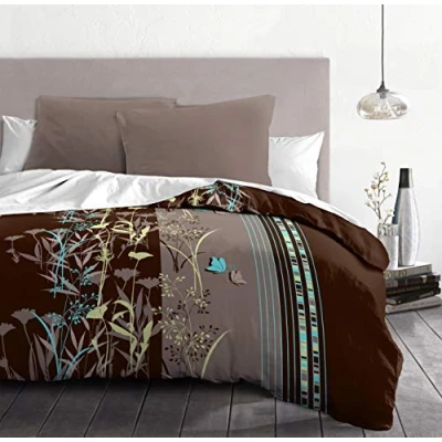 Imagen de Home Linge Passion Philosophie Juego de Cama (3 Piezas, Microfibra, 220 x 240 cm), marrón y Amarillo