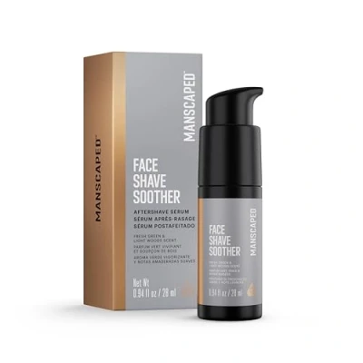 Imagen de MANSCAPED® Face Shave Soother, suero para después del afeitado hombres con infusión de algas rojas, lactato mentilo y vitamina B3 refrescar, calmar e hidratar, vegano, 28 ml