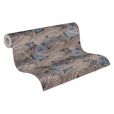 Imagen de Papel pintado Japones Mio Tokio Metropolitan Stories 2 A.S. Création tejido no 10.05 m x 0.53 Azul Metálico Negro Fabricado en Alemania 378594 37859 4
