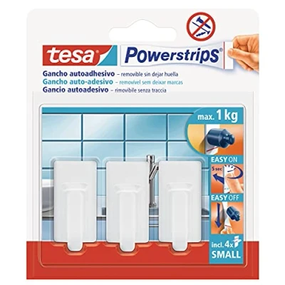 Imagen de Tesa 57577 00001 01 Ganchos S Circulo Powerstrips hasta 1 kg, Blanco