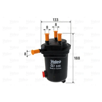 Imagen de VALEO 587539 Filtro Combustible de tubería 8 RENAULT: CLIO 2, Kangoo I, I Express, NISSAN: Juke, NV200 Furgón / Familiar, Note