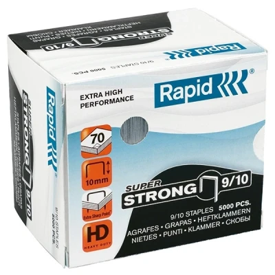 Imagen de Rapid grapas SuperStrong 9/10, 10 mm de largo, 5000 piezas, 70 hojas, Fuerte Alambre, 24871200