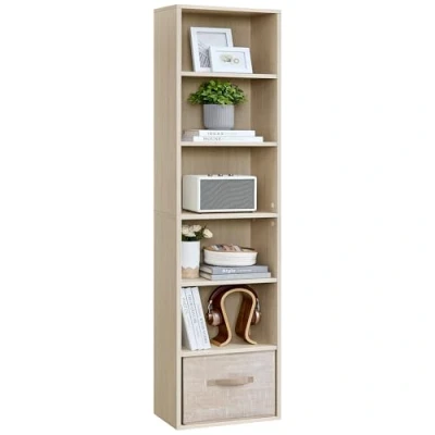 Imagen de VASAGLE Estantería, Librería de 6 Niveles, Estantería Almacenamiento Abierto, 24 x 40 178,5 cm, para Sala Estar, Estudio, Comedor, Beige Natural LBC167L01