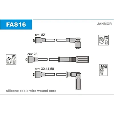 Imagen de JANMOR FAS16 Juego de Cables Encendido FIAT: Uno Hatchback, Tipo Regata Berlina, LANCIA: DELTA 1