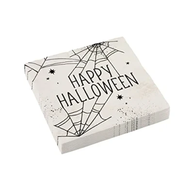 Imagen de amscan 9911670 Servilletas Happy Halloween telaraña 16 unidades 33 x cm