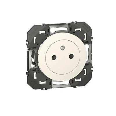 Imagen de LEGRAND toma eléctrica de pared 16 A con tierra dooxie superficie, 2P + T rasante fondo retráctil, fabricado en Francia, color blanco