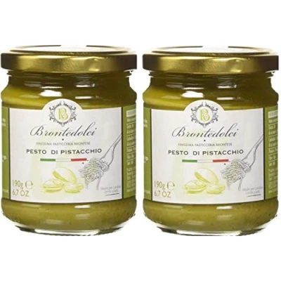 Imagen de Brontedolci Pesto con pistacho, una excelente preparación 55% de origen Etna Sicile 2x190g