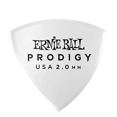 Imagen de Ernie Ball Prodigy Púas para guitarra, 2 mm, diseño de escudo, 6 unidades, color blanco