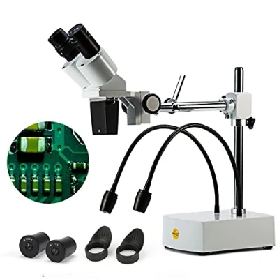 Imagen de SWIFT Microscopio estéreo Binocular SS41,Grado Profesional, ampliación de 10X, 20X, oculares Campo Amplio 10X y 2 Luces LED Flexibles cámaras compatibilidad