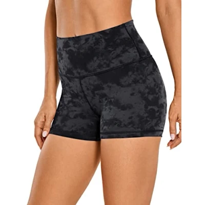 Imagen de CRZ Yoga Mujer Pantalones Cortos Motociclista de Entrenamiento Atléticos Mallas para Correr 7 cm La Niebla Tinta Humo 38