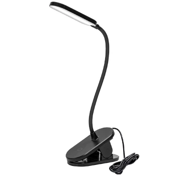 Imagen de Aigostar luz de lectura, Lámpara lectura LED con clip y brazo flexible ajustable en 360, cama cable, 3 modos brillo, protección ocular, 4000 K para la el trabajo,Negro