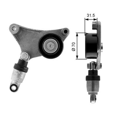 Imagen de GATES FleetRunner Micro V Kit T38216 Polea Tensora TOYOTA: Avensis II Berlina, Hatchback, RAV4 SUV