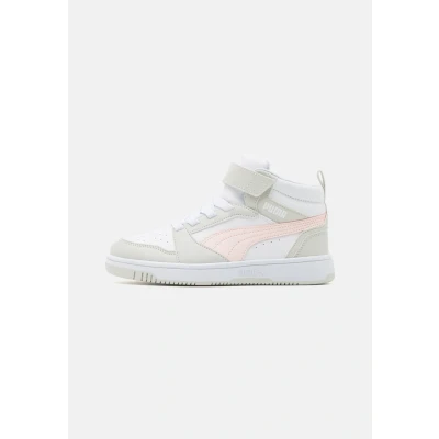 Imagen de Puma Rebound V6 MID AC Unisex Zapatillas altas para niños, Talla: 31, White/frosty pink/sedate gray Zapatos