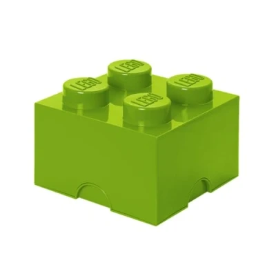 Imagen de LEGO Storage Brick 4, caja de almacenamiento, color verde lima (Room Copenhagen 4003)