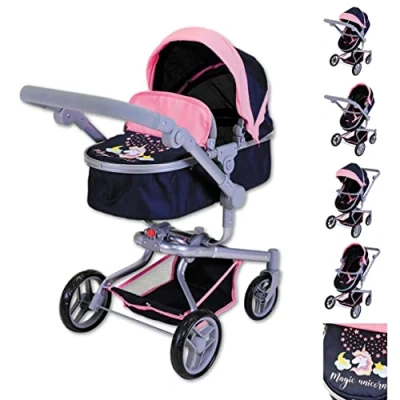 Imagen de Knorrtoys 90936 Boonk Magic Unicorn Cochecito para muñecas, Color Azul Oscuro