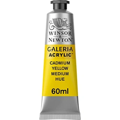 Imagen de Winsor &amp; Newton Galería Pintura Acrílica , 60 ml, Amarillo (Cadmium Yellow Medium Hue)