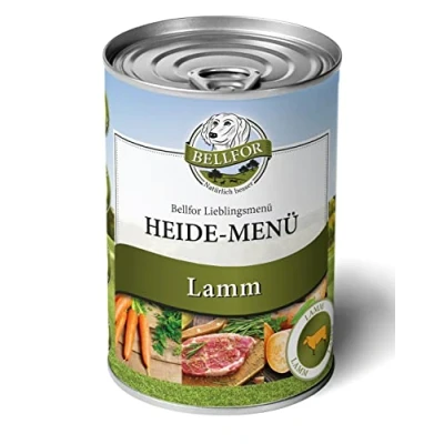 Imagen de Bellfor Heath Menu Comida húmeda para Perros con Cordero Fresco Sin Cereales Soja, azúcar, colorantes, conservantes ni Aromas sintéticos 400 g
