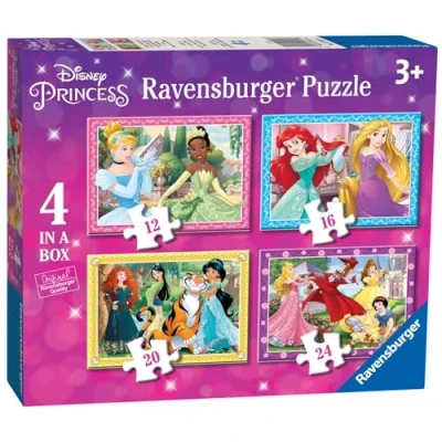 Imagen de Ravensburger Disney Princess 4 in Box (12, 16, 20, 24 Piece) Jigsaw Puzzles For Kids Age 3 Years and Up