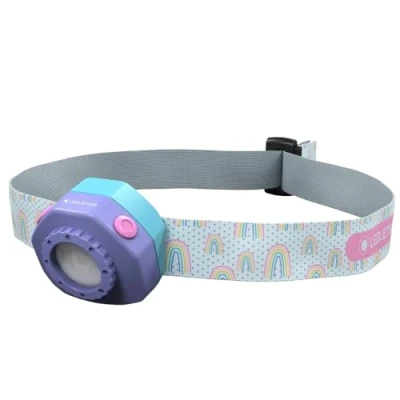 Imagen de Ledlenser KIDLED4R Linterna frontal LED para niños en color lila Lámpara de cabeza recargable bajo consumo 4 modos y función parpadeo Lámparas infantiles
