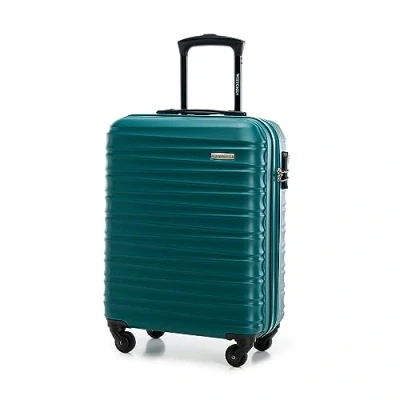 Imagen de WITTCHEN Maleta de Viaje Equipaje Mano Cabina ABS con 4 Ruedas giratorias Cerradura combinación Asa telescópica Groove Line Tamaño S Verde