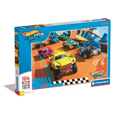 Imagen de Clementoni Hot Wheels Hotwheels Supercolor Puzzle Infantil De 104 Piezas, para Niños 4 6 Años, Desarrolla La Concentraciòn Mentàl Y Logica, 25762, Multicolor
