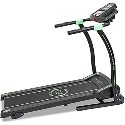 Imagen de Cecotec Cinta de Correr Eléctrica Plegable RunnerFit Sprint. Pulsómetro, Portabotellas, Brazos agarre espuma, Pantalla LED, 12 Programas, Hasta 14 km/h, Peso Máximo 120 Kg