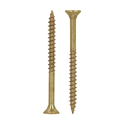 Imagen de HELPMATE Tornillos universales de cabeza avellanada 4,0x50 amarillo pasivado Pack 400 para madera con accionamiento en T y rosca parcial aglomerado uso