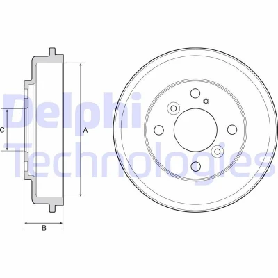 Imagen de Tambor de freno DELPHI BF525