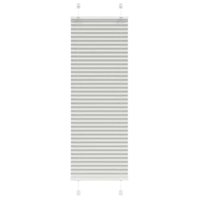 Imagen de vidaXL Estor Plisado Gris Claro 40x100 cm Tela Ancho 39,4 Poliéster, para Ventana, Tipo acordeón Ventana
