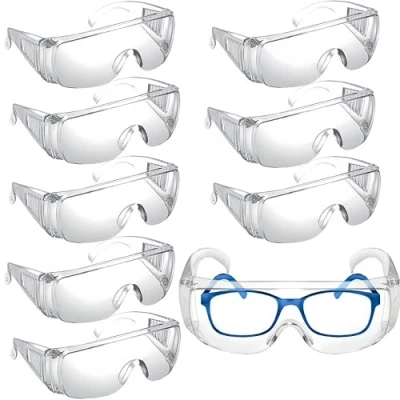 Imagen de HJYDGJ 8 gafas transparentes de protección ocular, protectoras para el laboratorio, seguridad transparentes, antivaho y resistentes a los arañazos
