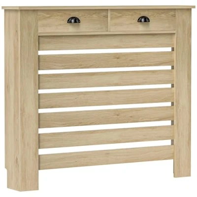 Imagen de HOMCOM Cubre Radiadores con Cajón Cubreradiador de MDF Cubierta para Radiador Salón Dormitorio Pasillo 111x19x95,5 cm Roble