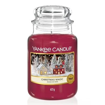 Imagen de Yankee Candle tarro clásico, Magia navideña, rojo, Grande, 10,7 x 16,8 cm