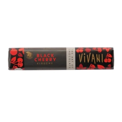 Imagen de Black Cherry Barrita de chocolate negro con cereza ácida Vivani 35g