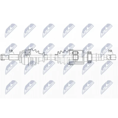 Imagen de NTY NPW RE 160 Árbol de transmisión 1. A la derecha del eje delantero 953 82 Caja cambios manual RENAULT: Megane 4