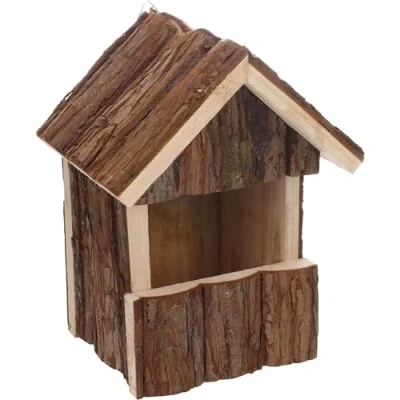 Imagen de Flamingo Caja Nido Cortesa Gancha Madera 15.5x13x20cm Resistente a la Intemperie de Pino Certificado FSC